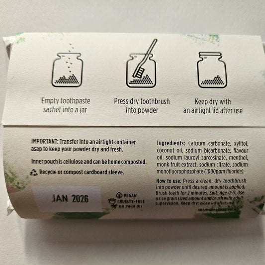 Toothpaste Powder REFILL - Fresh Mint by Solid - Dust & Glow