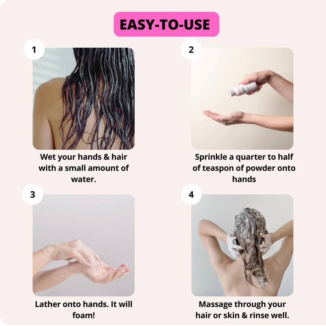 Powder Based Shampoo Dry/Coloured hair - Dust & Glow
