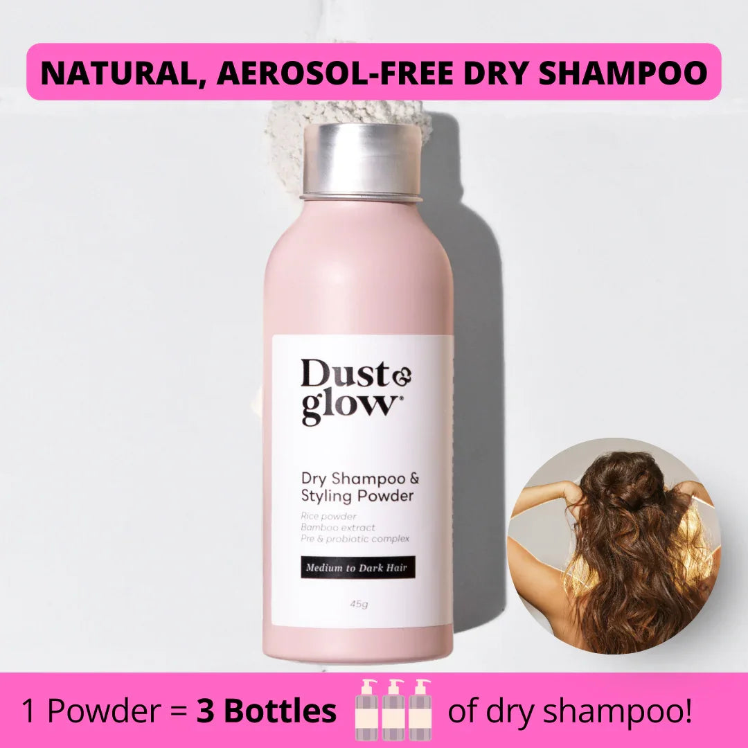 Dry Shampoo & Styling powder - Dark hair - Dust & Glow