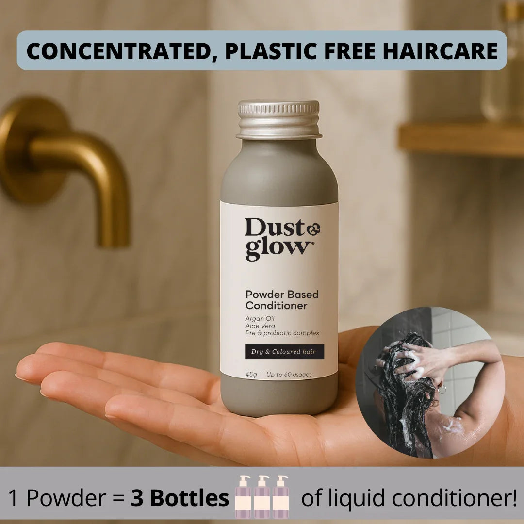 Concentrated plastic-free powder conditioner for dry & coloured hair, eco-friendly haircare in NZ