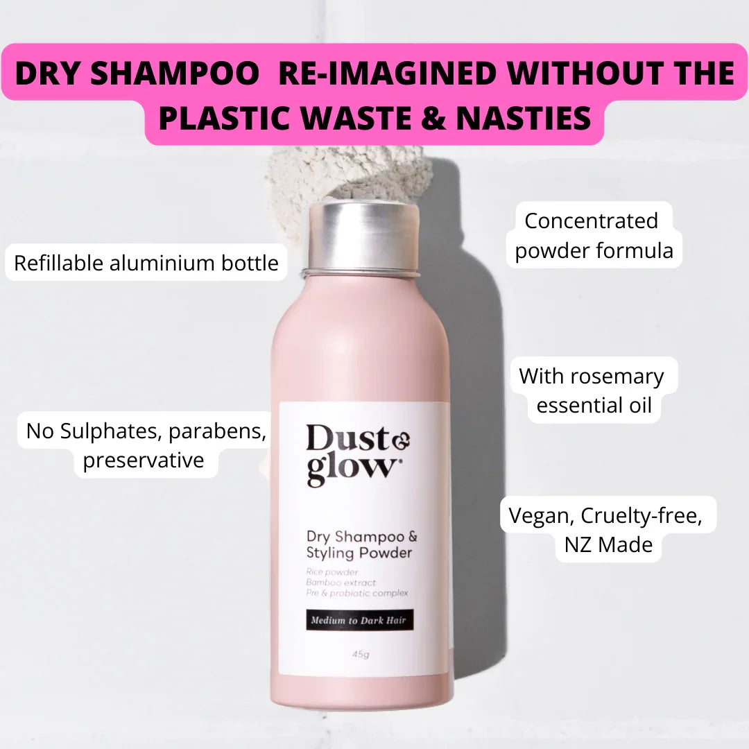Dry Shampoo & Styling powder - Dark hair - Dust & Glow