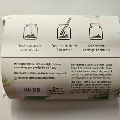 Toothpaste Powder REFILL - Fresh Mint by Solid - Dust & Glow