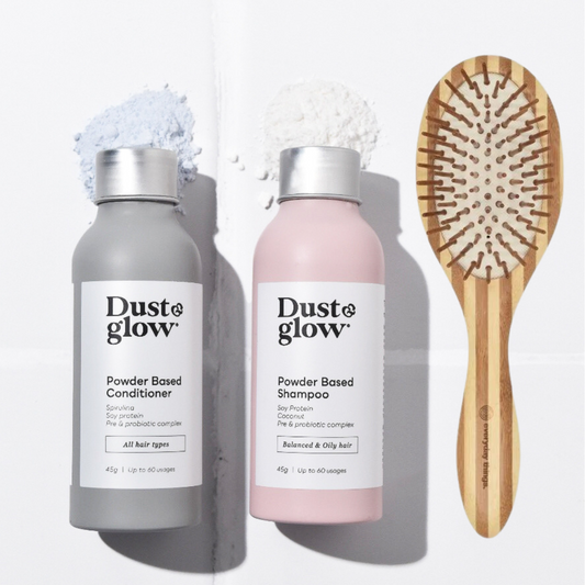 Haircare Essentials Duo + Bamboo Hairbrush - Dust & Glow
